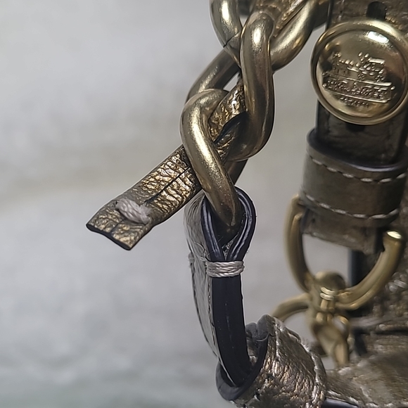 COACH | Metallic Gold TRIBECA Tote Bag w/Shoulder  Strap - Picture 13 of 13